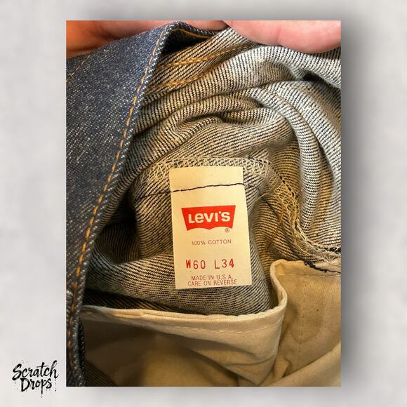 Vintage Leviβs 501xx Shrink-to-Fit Jeans Made In USA W58 L34 501 Deadstock NWT - Picture 3 of 6